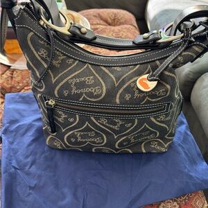 Dooney & Bourke Black and Cream Shoulder Bag